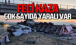 Halı yüklü tır ile otomobil çarpıştı: Çok sayıda yaralı var