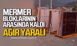 Kdz. Ereğli'de mermer blokların arasında kalan işçi ağır yaralandı
