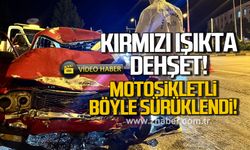 Karabük'te kırmızı ışıkta dehşet: Genç motosikletli 36,5 metre sürüklendi