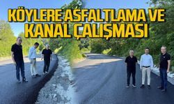 Zonguldak’ta köy yollarına birinci sınıf asfaltlama ve kanal çalışması yapılıyor