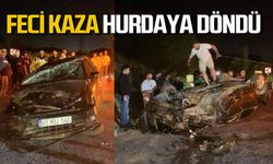 Zonguldak'ta gece yarası takla atan araç hurdaya döndü!