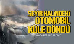 Karabük'te seyir halindeki otomobilin motor kısmında yangın çıktı