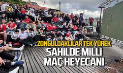 Zonguldak tek yürek... Sahilde milli maç heyecanı