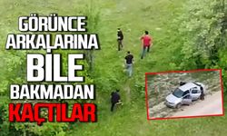 Arazide kovalamaca: Arkalarına bile bakmadan kaçtılar!