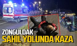 Zonguldak sahil yolunda yine kaza:  Sürücü hastaneye sevk edildi