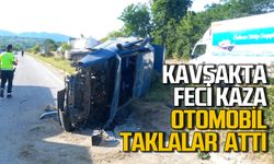 Üniversite kavşağında feci trafik kazası: Araç taklalar attı
