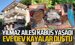 Zonguldak’ta Yılmaz ailesi kabus yaşadı: Evlerine dev kayalar düştü