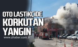 Zonguldak Soğuksu’da oto lastikçide yangın