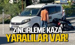 Alaplı’da zincirleme kaza; Motosikletteki 2 kişi yaralandı