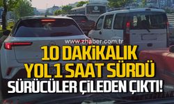 Zonguldak-Kozlu arası 10 Dakikalık yol 1 saat sürdü. Sürücüler çileden çıktı