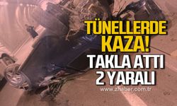 Uzunkum tünelleri’nde takla atan otomobilde 2 Yaralı