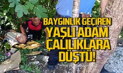 Bartın'da baygınlık geçiren yaşlı adam çalılıklara düştü
