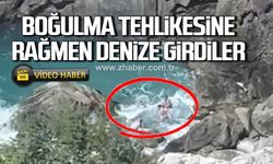 Zonguldak'ta boğulma tehlikesine rağmen denize girdiler
