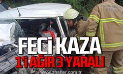 Karabük'te otomobil tıra çarptı. 1'i ağır, 3 yaralı