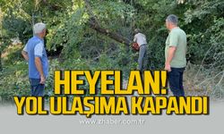 Karabük'te heyelan. Yol ulaşıma kapandı