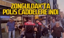 Zonguldak’ta Polis ekipleri caddede denetimde