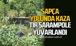 Sapça’da tır şarampole yuvarlandı: 1 yaralı