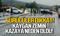 Sürücüler Dikkat! Yağışlı havada Devrek’te kaza alarmı