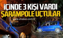 Kozlu'da otomobil şarampole uçtu. Yaralılar var.