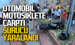 Otomobil ile motosiklet çarpıştı: Sürücü yaralandı