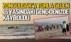 Zonguldak'a tur ile gelip denize giren 16 yaşındaki çocuk kayboldu: Son anları kamerada