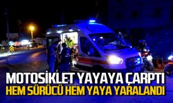 Motosiklet yayaya çarpı: Hem sürücü hem yaya hastanelik oldu