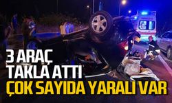 Çaycuma’da hayvana çarpan 3 araç takla attı: Çok sayıda yaralı var