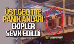 Zonguldak’ta üst geçitte panik anları