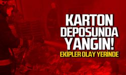 Karton deposunda yangın... Ekipler olay yerinde
