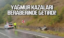 Yağışlı hava kazaları beraberinde getirdi