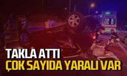 Çaycuma’da hayvana çarpan araç takla attı: Çok sayıda yaralı var