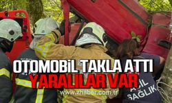 Bartın'da kontrolden çıkan otomobil ağaca çarptı: 3 yaralı