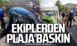 Kdz. Ereğli'de Mervealtı Plajı’ndaki çadır ve baraka işgalleri kaldırıldı.