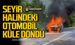 Bartın'da seyir halindeki otomobil küle döndü