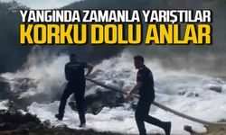 Yangında dakikalarla yarıştılar: Korku dolu anlar