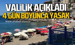 Zonguldak Valiliği duyurdu. 4 gün boyunca denize girmek yasak.