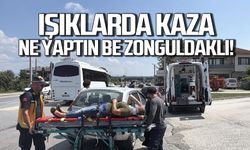 Işıkta aniden şerit değiştirdi... Kazada yaralılar var
