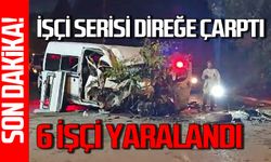 İşçi servisi elektrik direğine çarptı: 6 işçi yaralandı