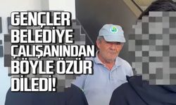Kilimlili gençler belediye çalışanına böyle özür diledi “Bir cahillik ettik”