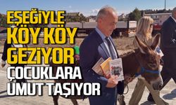 Eşeğiyle kitap taşıyor, köy çocuklarının hayallerine ışık oluyor