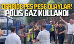 Zonguldakspor ve Karabük İdmanyurdu maçında olaylar büyüdü. Polis gaz kullanı