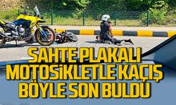 Bartın'da sahte plakalı motosikletle kaçış böyle son buldu