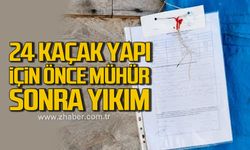Göbü köyü’nde kaçak yapılaşmaya darbe. 24 bina mühürlendi