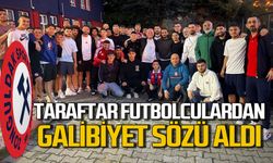 Zonguldakspor taraftarı futbolculardan galibiyet sözü aldı