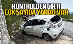 Kontrolden çıkan otomobil istinat duvarına çarptı: 3 yaralı