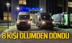 Trafik kazasında 8 kişi ölümden döndü