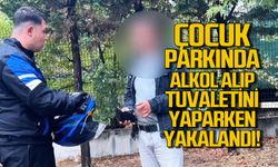 Çocuk parkında alkol alıp tuvaletini yaparken yakalandı
