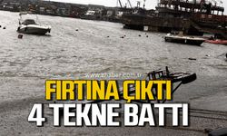 Fırtına balıkçı barınağını vurdu: 4 tekne battı