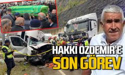 Tırla çarpışan minibüsün sürücüsü Hakkı Özdemir son yolculuğuna uğurlandı