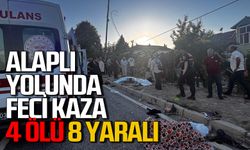 Alaplı yolunda feci kaza 4 ölü, 8 yaralı